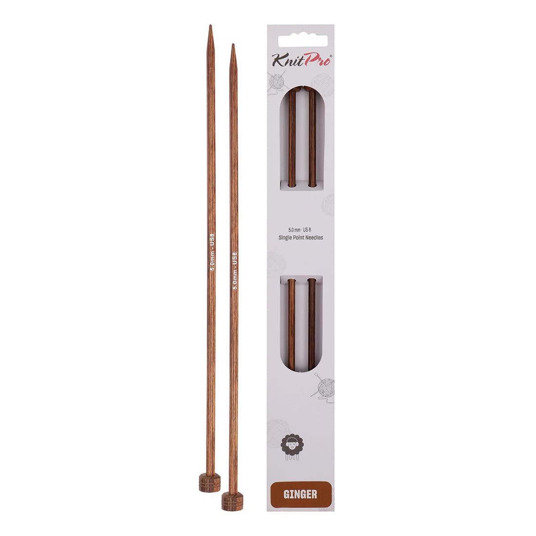 KnitPro Ginger Single Pointed Needles 14" (35cm) | 5.00mm