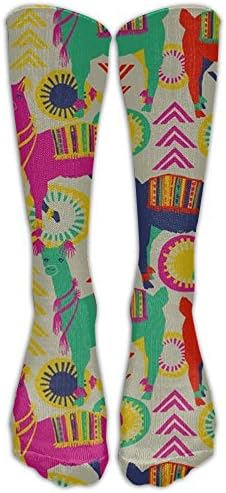 Llama Alpaca Spandex Knee Socks Fashion Faster Recovery Running Compression Socks Adults