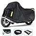Bliifuu Motorcycle Cover Upgraded for Outdoor Protection All Weather All Season Waterproof/Dustproof Universal for Harley Davidson Honda Suzuki Kawasaki Yamaha Bike up to 104inch（Black）