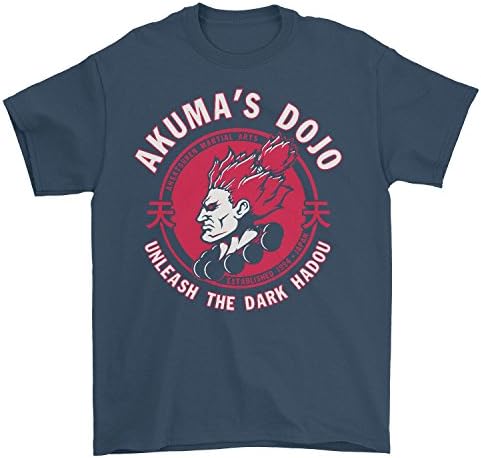 Men's T-Shirt Akumas Dojo Street Fighter Game Tee Gamer T-Shirt Cotton L