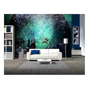 Asia Landscape Textured Painting - Removable Wall Mural | Self-Adhesive Large Wallpaper - 66x96 inches