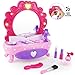 Boley Fashion Vanity Mirror - 38 Piece Play Set with Pretend Makeup for Little Girls, Table with Light-Up Musical Mirror, Fake Cosmetics Kit, Hair Accessories, and More! for Little Kids and Toddlers