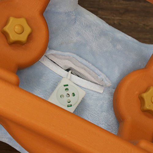 Peach Tree Kids Animal Rocker Plush Rocking Horse Elephant Theme Ride on Toy Style Riding Rocker with Sound, Blue
