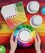 122 Piece Rainbow Party Set Including Banner, Plates, Cups, Napkins and Tablecloth, Serves 30