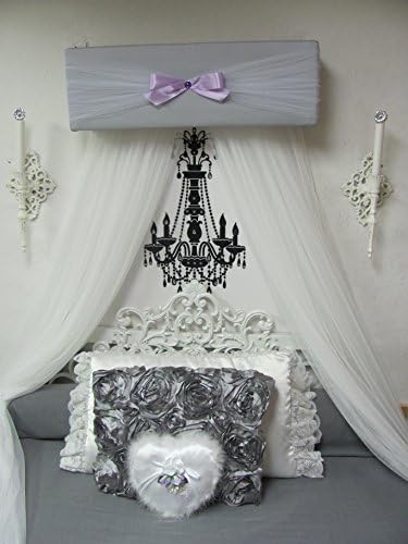 CrOwN Bed Canopy girls bedroom nursery crib Pelmet Upholstered Awning GRAY lavender Princess FrEe ShiPPinG Custom So Zoey Boutique SALE
