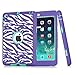 iPad mini/2/3 Case, Hocase Shockproof Hybrid Dual Layer Hard Rubber Protective Case with Cute Pattern Design for Apple iPad Mini 1st/2nd/3rd gen 7.9-inch - Purple Zebra/Teal