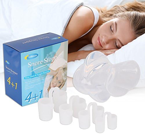 Snore Stopper, Loisuzn Stop Snoring Solution Anti Snoring Devices Silicone Tongue Retainer and Nose Vents Snore Stopper Mouthpiece for Sleep Aid