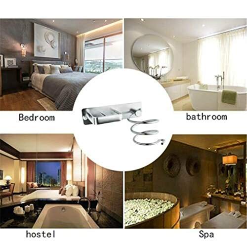 Ranoff Sliver Metal Wall Hair Dryer Holder Cupboard Straighteners Storage Stand Rack Christmas Family Decorations (Silver)