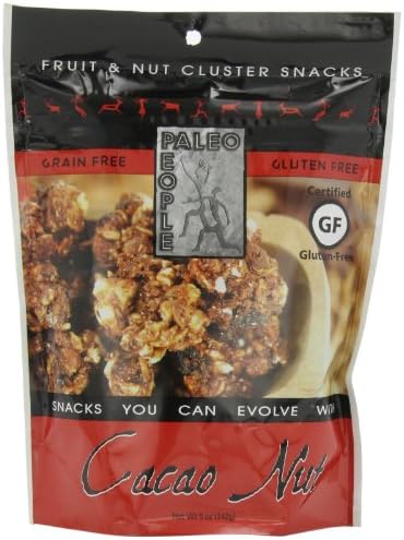 Paleo People Gluten Free Fruit & Nut Clusters, Cacao Nut, 5 Ounce (Pack of 3)