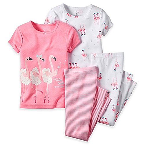 CARTER'S Toddler 3T Girl's 4-Piece FLAMINGO TUTU CUTE Pajama Set