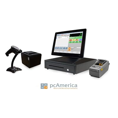 Retail Point of Sale System - Includes Touchscreen PC, POS Software CRE, Receipt Printer, Scanner, Cash Drawer, Credit Card Swipe Reader, and Label