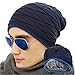 Spikerking Men's Soft Lined Thick Knit Skull Cap Warm Winter Slouchy Beanies Hat(One Size, Navy Blue 1)