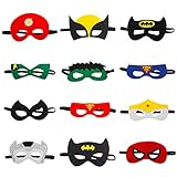 Superhero Mask Party Mask Birthday Party Favors for Kids and Adults 12 Pieces