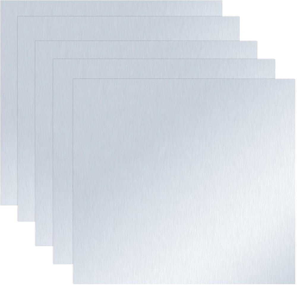 YINETTECH 5pcs 99.9% Pure Zinc Zn Sheet Plate Foil 140x140x0.2mm Science Lab