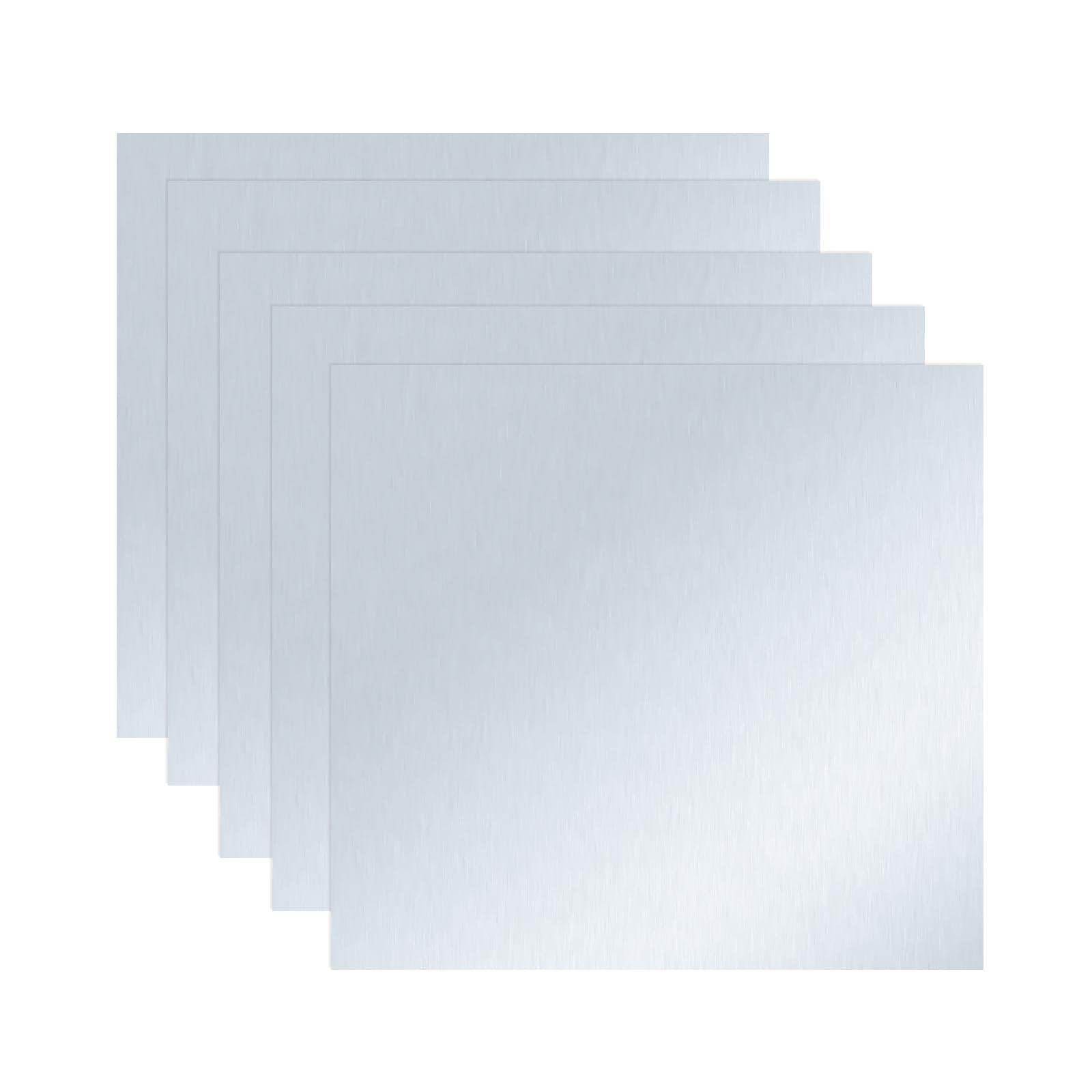 YINETTECH 5pcs High Purity 99.9% Pure Zinc Zn Sheet Plate Foil 140x140x0.2mm for Science Lab