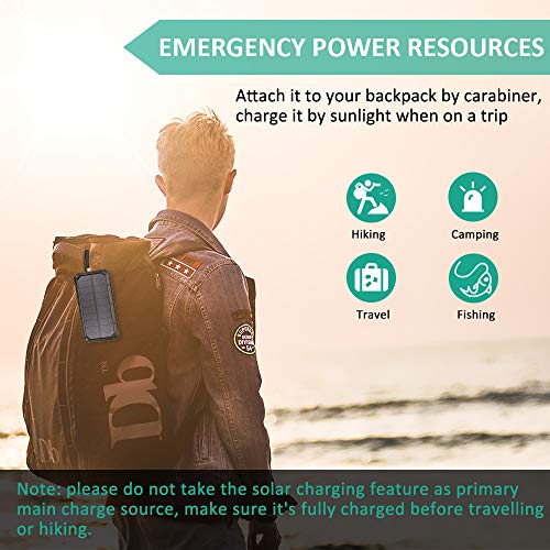 Solar Charger, STOON 15000mAh Solar Power Bank Phone Charger with Dual USB Ports for iPhone, iPad, Galaxy and More, Portable External Battery Pack with 6 LED Lights for Outdoor Camping Travelling