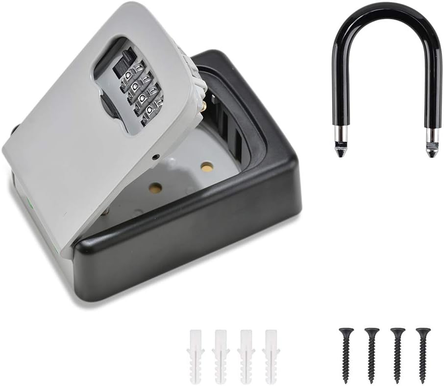 Key Lock Box Wall Mounted, Portable Lock Box for House Key, 5 Key Capacity, Weatherproof Resettable Code House Key Safe Security Lock Box for Outside Realtors Garage Spare: Home Improvement