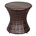 Sundale Outdoor Small Side Table Patio Rattan End Table 20 Inch Hourglass Wicker Accent Tables Steel Frame Lightweight Brown Mesa Auxiliar pequeña Mesa Auxiliar de ratán marrón