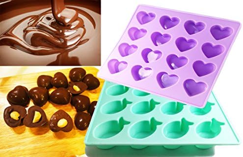 Dark chocolate mold, Ice Mold, Chocolate Mold, Pudding, Jelly, Tray freeze, Silicone, 2 Piece (6.30 X 5.71 X 0.61 in)
