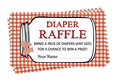 Inkdotpot 30 BBQ Baby Shower Diaper Raffle Ticket Lottery Insert Cards Supplies Games For Baby Shower Party Bring A Pack Of Diapers To Win Favors Gifts And Prizes
