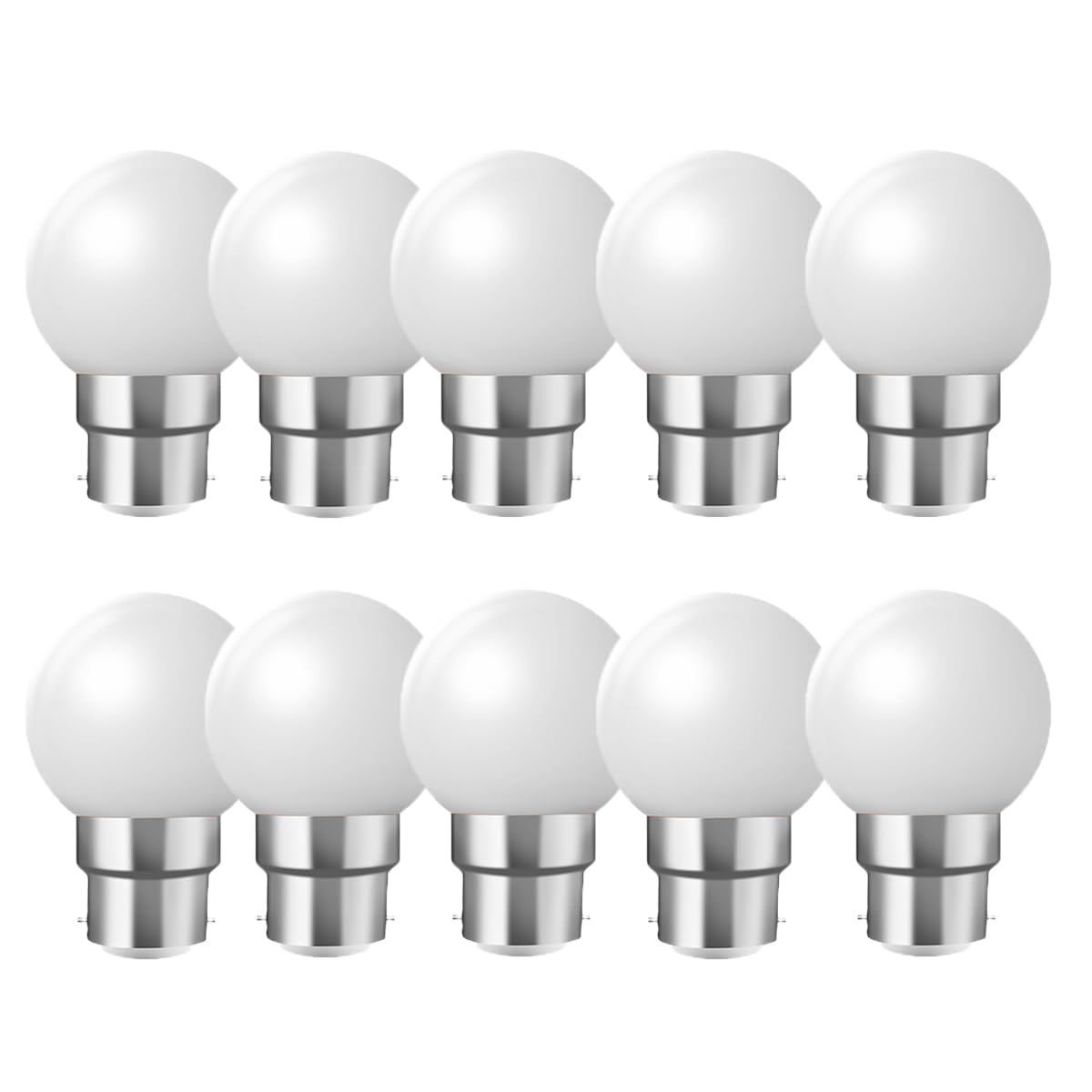 WULUN 10 Pack B22 G45 2W Screw Cap Coloured LED Light Bulbs Festoon Party Lights for Indoor Outdoor Use