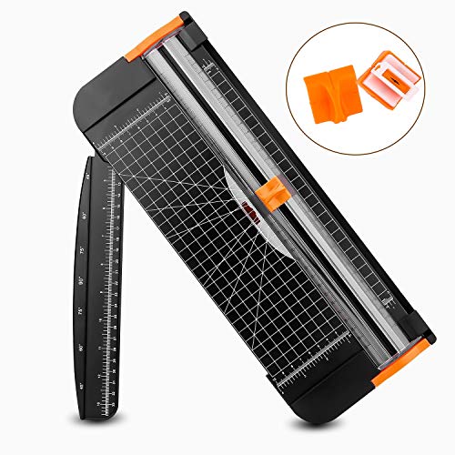 Miukada Paper Cutter.12 inch/Letter Size/A4 Paper Trimmer with Automatic Security Blade and Side Ruler for Craft Paper, Coupon, Label or Card for School, Home and Office(with Bonus Two Extral Blades) - Thumbnail 5