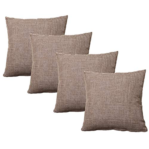 Uniai 4 Pack Burlap Linen Throw Pillow Cover 20 X20 Burlap