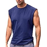 Runcati Mens Sleeveless Tank Tops Workout Cut Off Shirt Athletic Muscle Gym T Shirts