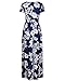 STYLEWORD Women's Summer V Neck Floral Maxi Long Dress(Navy,L)