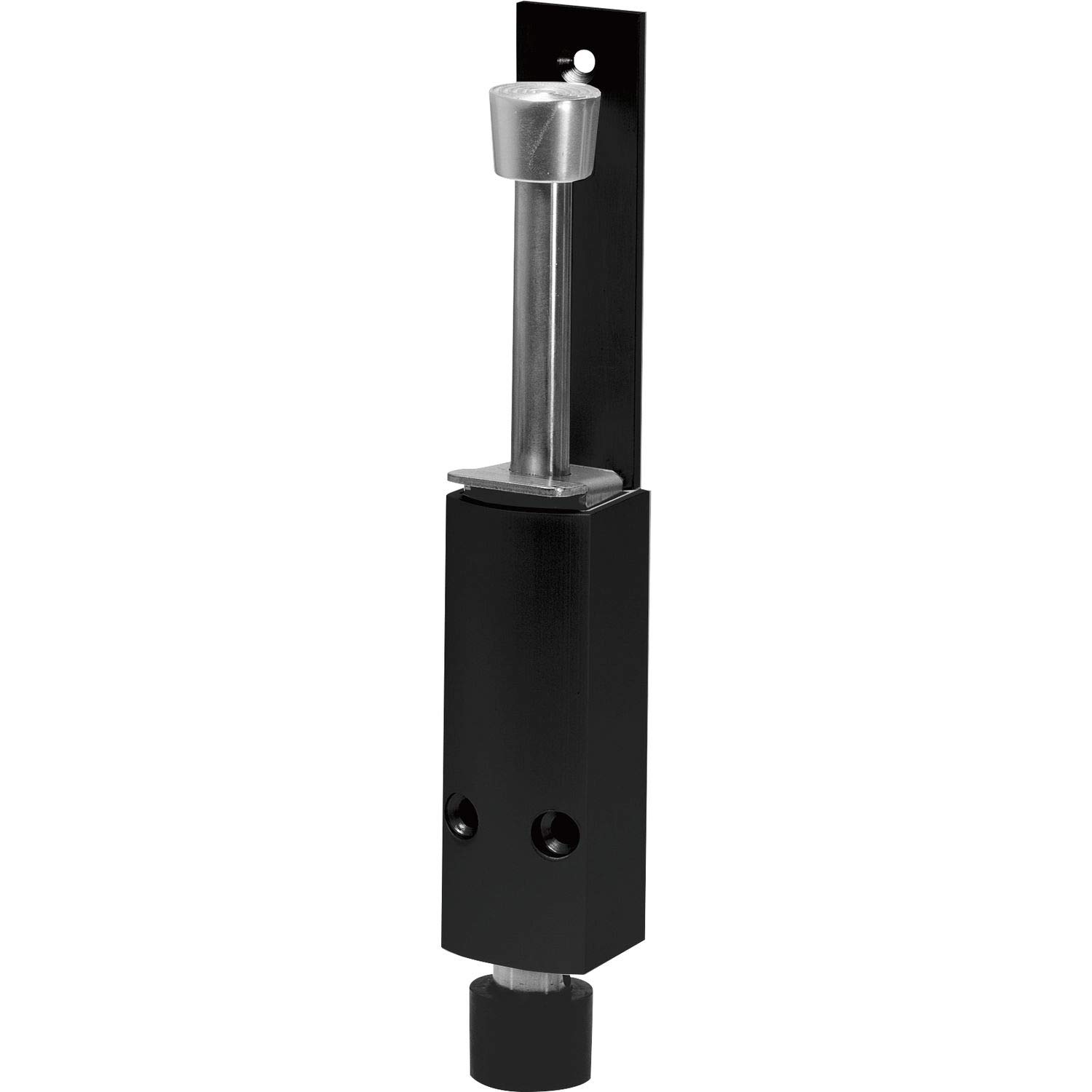 KWS 122673 Door Stop Hub 120 mm, Lock, Wing Weight up to 40 kg, Black, Schwarz, Aluminium matt