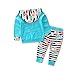 Baby Girls Floral Hoodie+ Floral Pant Set Leggings 2 Piece Outfits (0-6 Months, Blue)