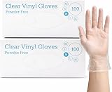 1ABOVE 200 Clear Vinyl Disposable Gloves Medium Latex-Free Powder-Free