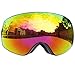 FGN Ski Goggles for Men Women with UV Protection Anti-fog Detachable Lens, Snowmobile Snowboard Skate OTG Goggles Helmet Compatible , Black