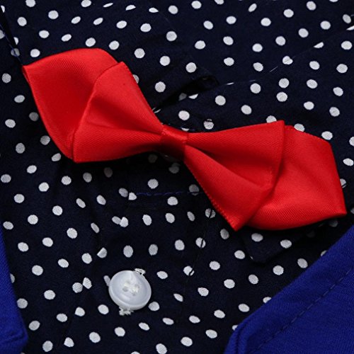 WuyiMC® Clearance Sale Baby Boy Suit, Clothes Set Formal Party Christening Wedding Tuxedo Bow Suit (Dark Blue, 3T) - Thumbnail 3