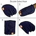 LETHMIK Functional Slouchy Beanie Unisex Skully Hat Warm Infinity Scarf in 3 Colors ,Navy Blue,One Size (Elastic)