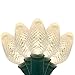 C7 LED Faceted Warm White Prelamped Light Set, Green Wire - 25 C7 Warm White LED Christmas Lights, 8" Spacing primary