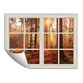 Wall Paper Small Wall Mural Beautiful Scenery Out of The Window Wall Art Removable Wall Decoration for Bedroom Living Room - 24x32 inches