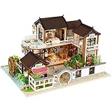 Per Newly Dollhouse Kit Miniature DIY Ancient Architecture Mini House LED Best Birthday Gifts Without Dust Cover