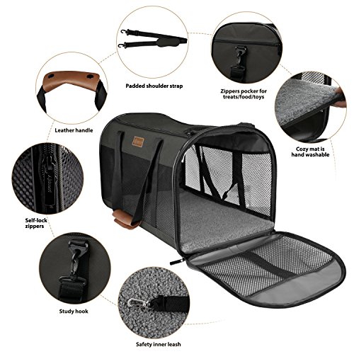 Akinerri Airline Approved Pet Carriers,Collapsible Soft Sided Pet