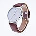 NYKKOLA Vintage Design Leather Band Analog Alloy Quartz Wrist Watch (Brown)