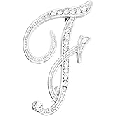 PATIKIL Letter Brooch Pins, Initial Rhinestone Broaches Metal Crystal Alphabet Lapel Pin for Women Jewelry Gift Suit
