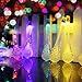 Binval 2-Pack Solar Waterdrop String Lights for Outdoor Patio Lawn Landscape Garden Home Wedding Holiday and Christmas decorations[19.7feet - 6m - 30LED-Multi Color]