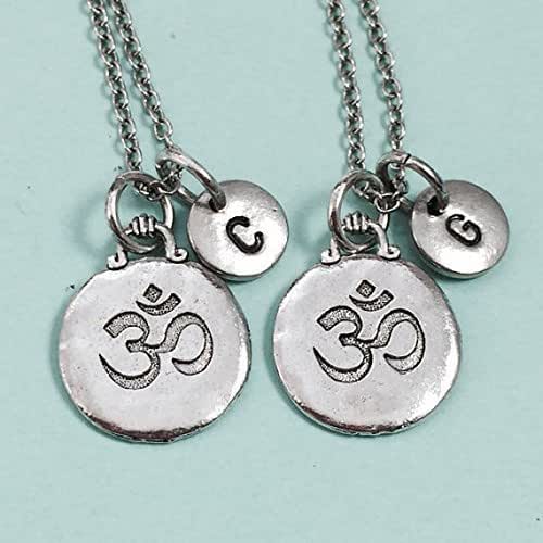 Best friend necklace, ohm symbol necklace, ohm