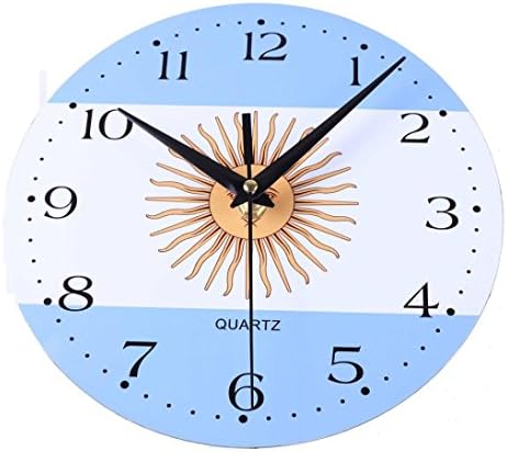Yeefant Creative World Cup Theme Style Non-Ticking Silent Accurate Time Antique Battery Operated Wood Acrylic Wall Clock Easy to Read For Home Kitchen