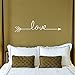Ecurson Love Arrow Family Decal Living Room Bedroom Vinyl Carving Wall Decal Sticker for Living Room Bedroom TV Background Kid's Nursery Romm Family (White)