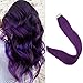 Full Shine Short Purple Hair Extension Tape Ins 14