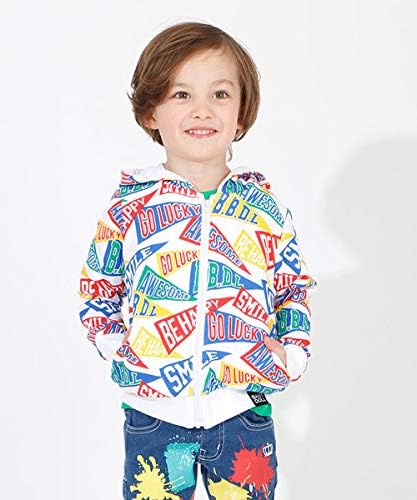 Amazon Co Jp Babydoll ベビードール 総柄ジップパーカー 3663k 110cm ホワイト ベビー マタニティ