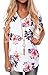 Short Sleeve Tops for Women V-Neck Loose Casual Tee T-Shirt Floral Tops M