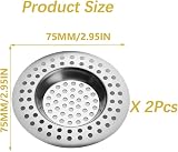 CCLKHY 2 Pcs Stainless Steel Sink Strainer Drain Hair Catcher 7.5cm view 2