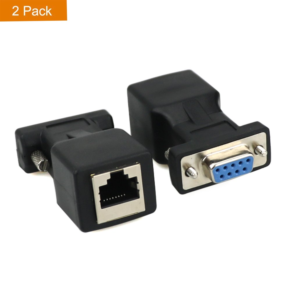 Aucent DB9 RS232 Female to RJ45 Network Adapter, COM Port to Cat5e/6